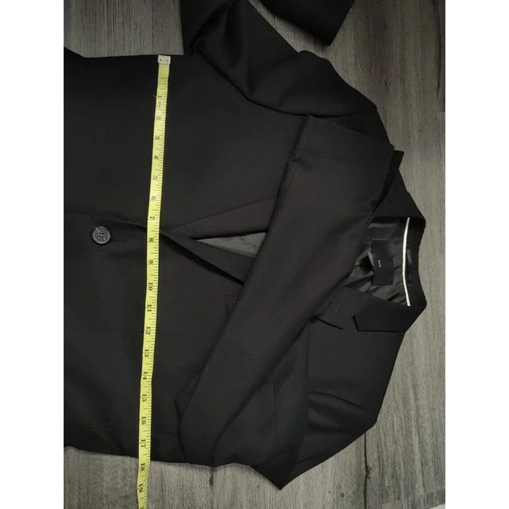 HM H&M mens slim fit 38R two button black blazer suit jacket tailored like new